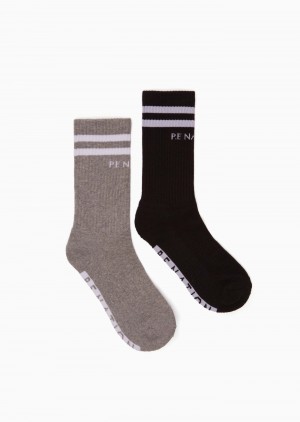 Black / Grey P.E Nation Marathon Crew Sock | UKTPILS-09