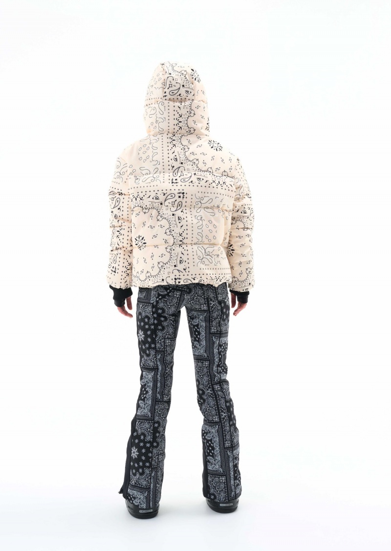 Bandana Print Pearled Ivory P.E Nation Andorra Snow Jacket | NSGKCOX-41