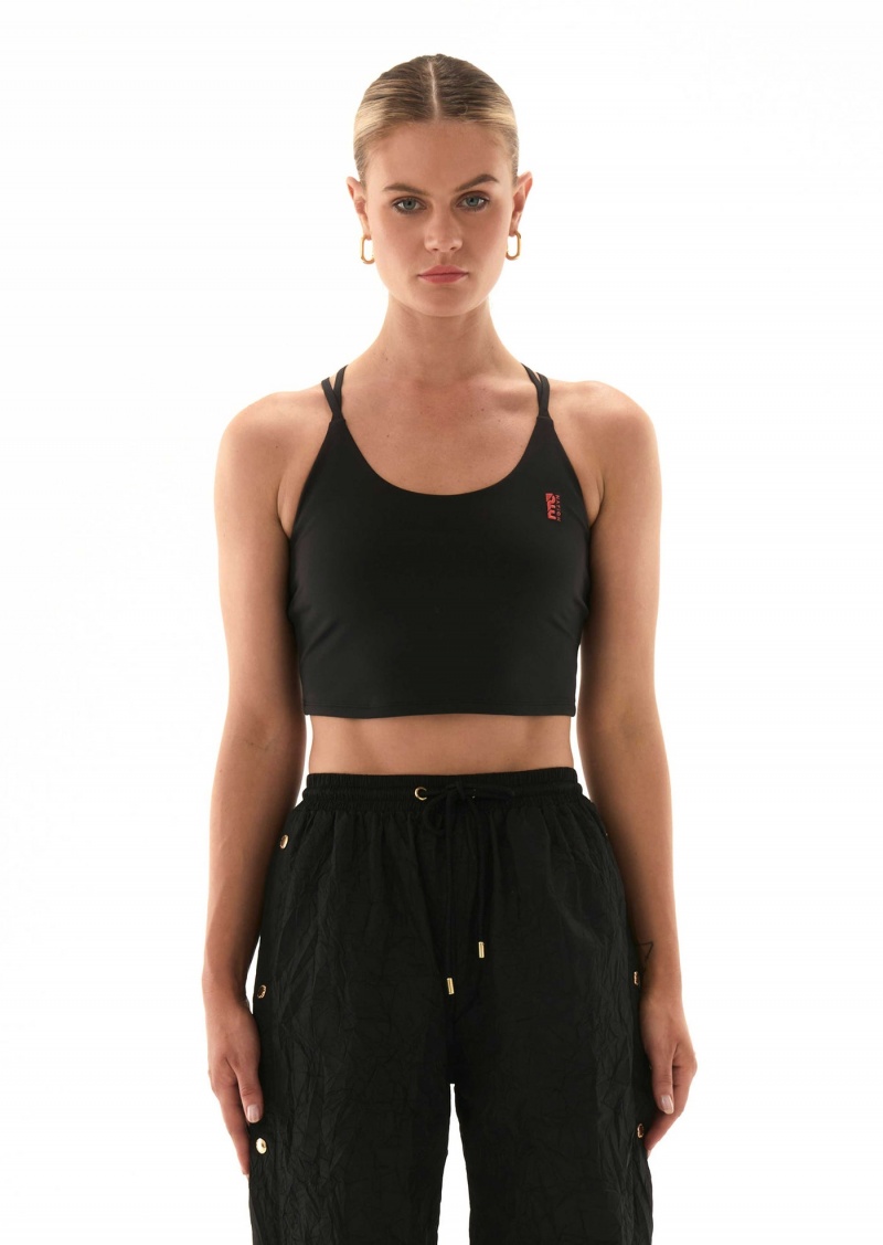 Black P.E Nation Block Assist Sports Bra | FSIKTMA-91