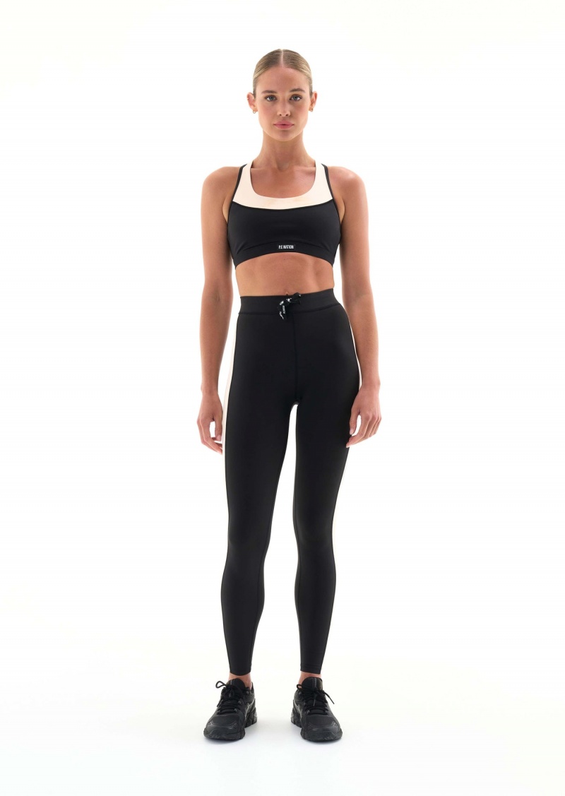 Black P.E Nation Defending Zone Sports Bra | MRFHYTZ-62