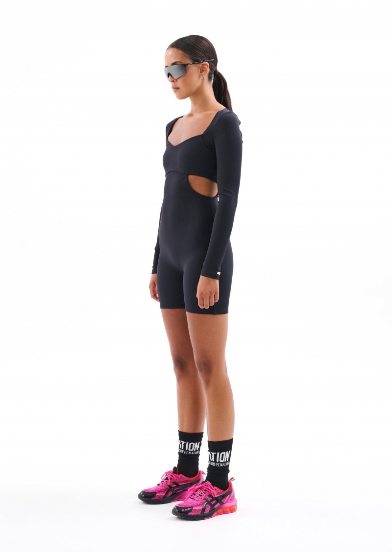 Black P.E Nation Final Four Unitard | OCNWIRL-41