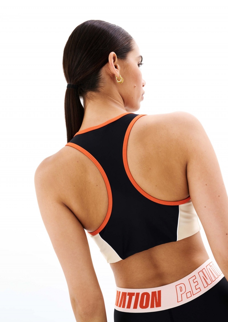 Black P.E Nation Lido Sports Bra | NULQYHB-93