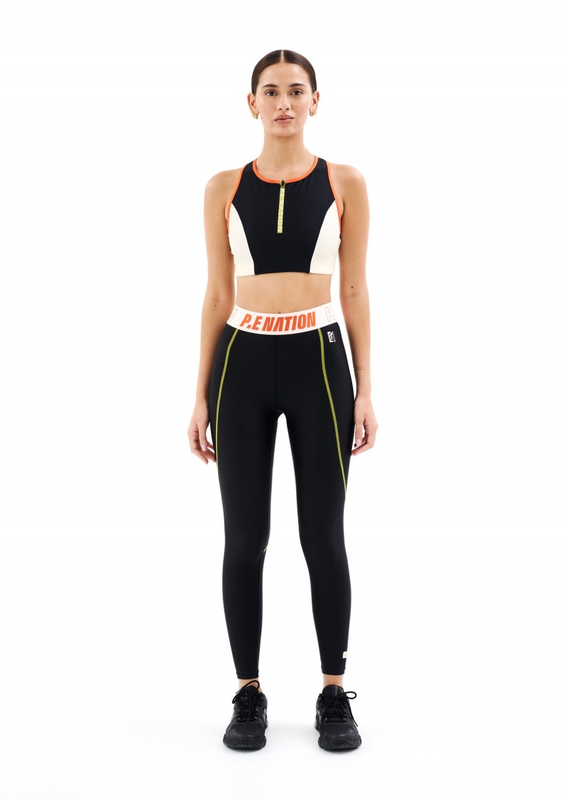 Black P.E Nation Lido Sports Bra | NULQYHB-93