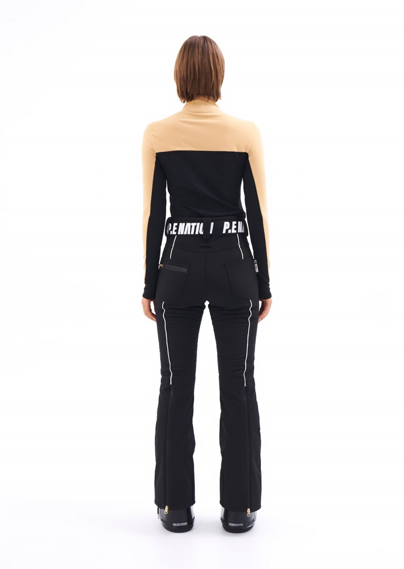 Black P.E Nation Slalom Blocked Long Sleeve Top | BDHPSLQ-82