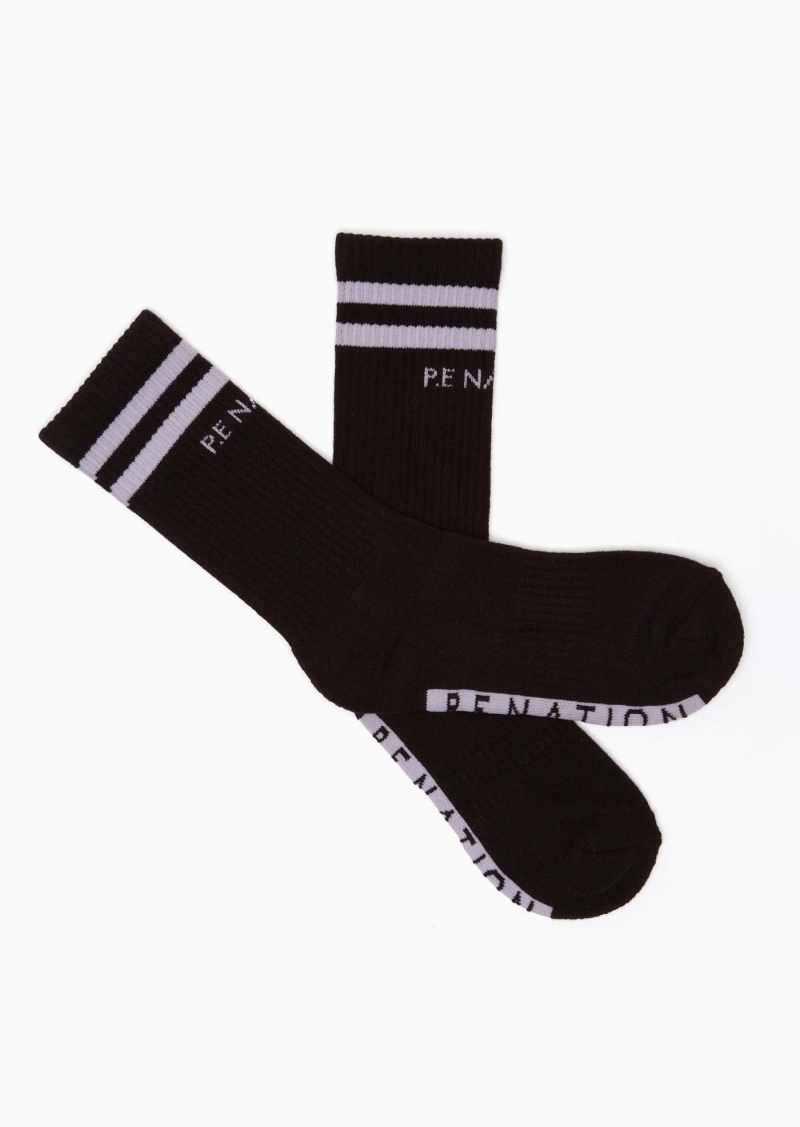 Black / Grey P.E Nation Marathon Crew Sock | UKTPILS-09