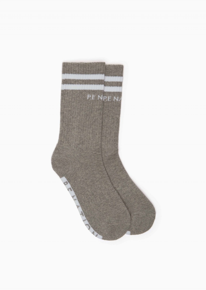 Black / Grey P.E Nation Marathon Crew Sock | UKTPILS-09