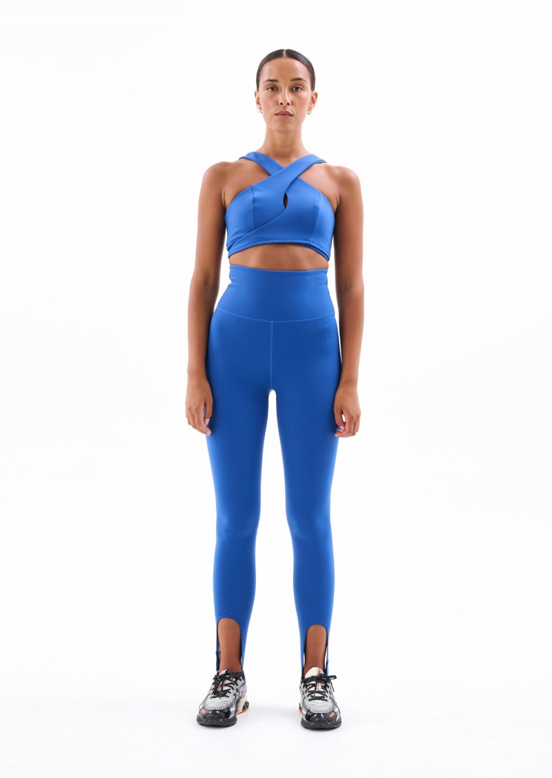 Classic Blue P.E Nation Baserunner Sports Bra | HPUNXKM-76