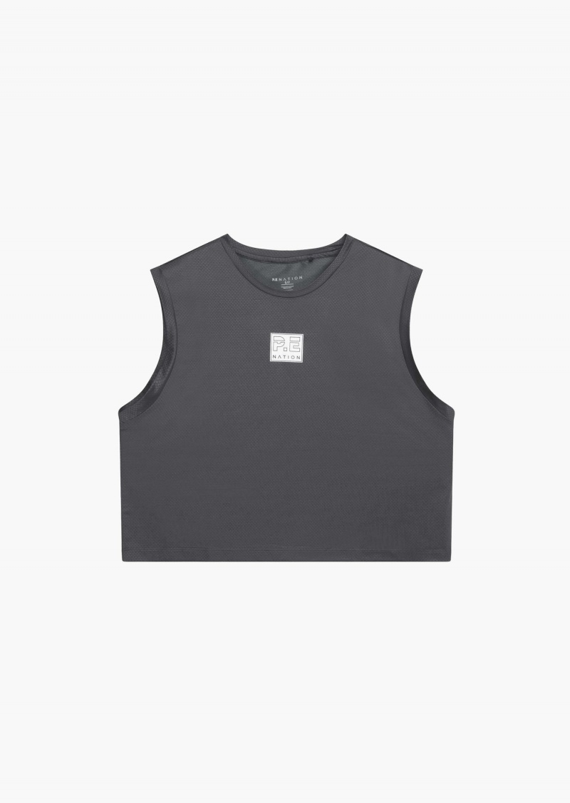 Dark Shadow P.E Nation Arrowhead Air Form Cropped Tank | KWQPRLU-94