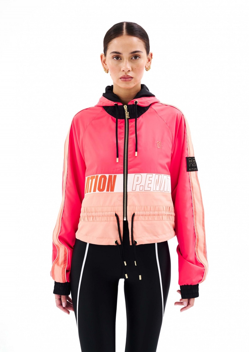 Diva Pink P.E Nation Cropped Man Down Jacket | GUETYPL-85