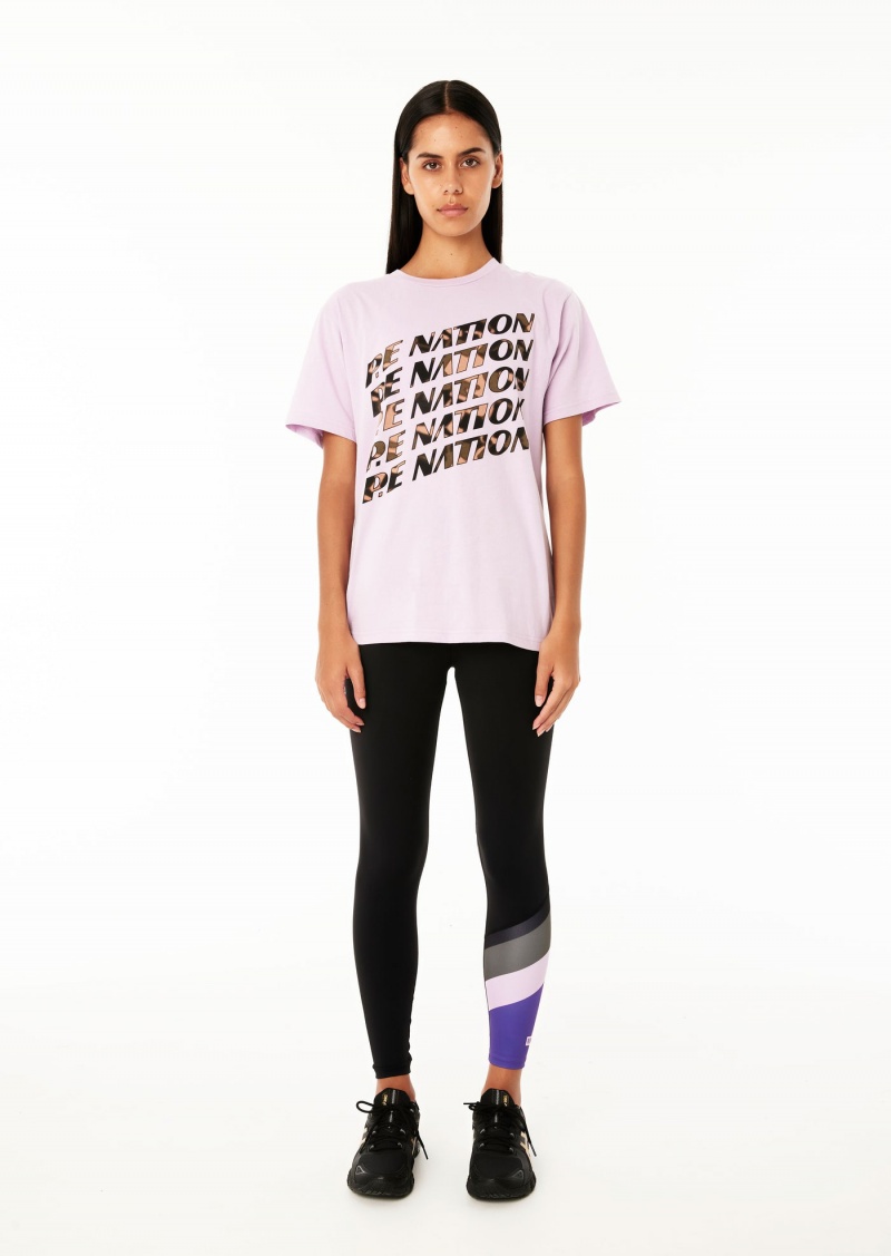 Fair Orchid P.E Nation Block Pass Tee | KCXHNSV-70