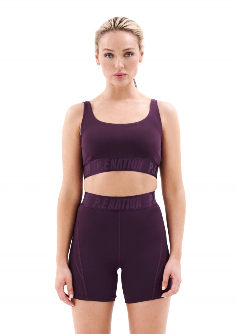 Potent Purple P.E Nation Backcheck Sports Bra | NBAJWDV-92