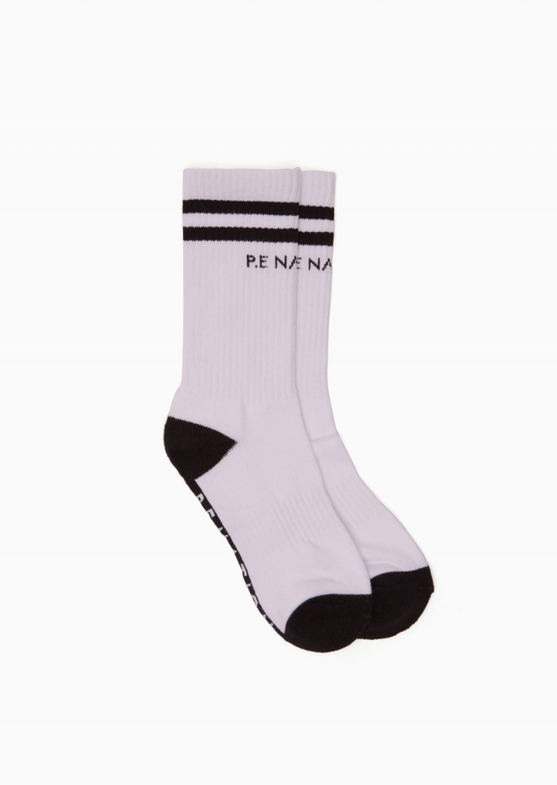 White / Grey P.E Nation Marathon Crew Sock | ZWANSKE-83